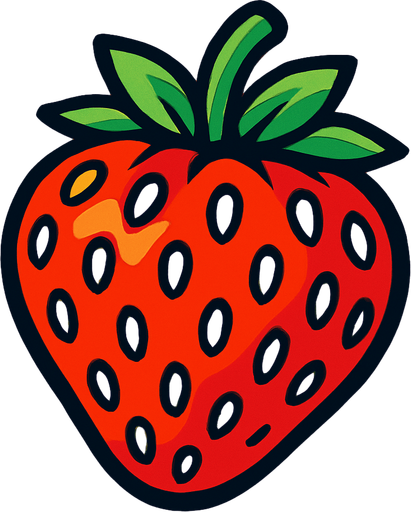 strawberry.
In-Game asset.  2d.  High contrast.  No shadows