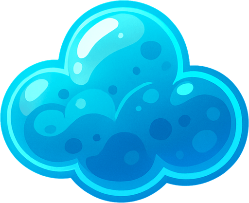 blue transparent cloud.
In-Game asset.  2d.  High contrast.  No shadows