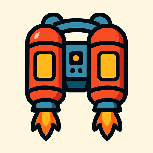 2d jetpack..
In-Game asset.  2d.  High contrast.  No shadows