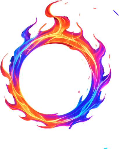 Ability icon 'Fire ring' . cyberpunk. abstract. Futuer. different colors. HD colors