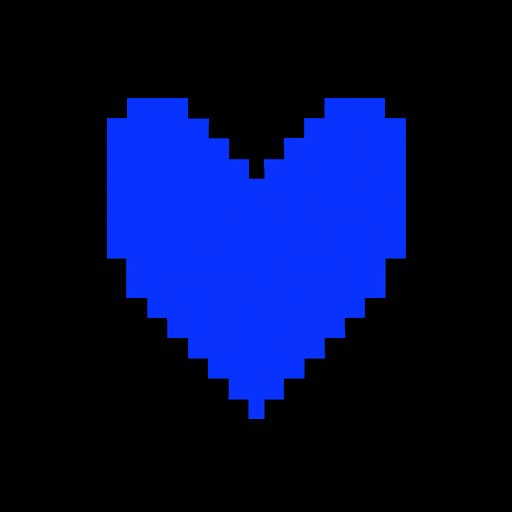 Undertale heart but blue.
In-Game asset.  2d.  High contrast.  No shadows