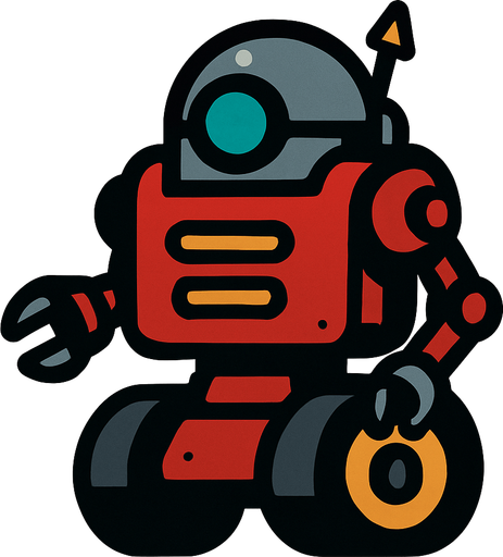 A robot enemy that travels on wheels.
In-Game asset.  2d.  High contrast.  No shadows