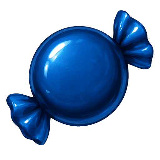 gerçekçi bir şeker. yuvarlak bir şeker ve koyu mavi renk. aynı candy2 deki gibi
In-Game asset.  2d.  High contrast.  No shadows