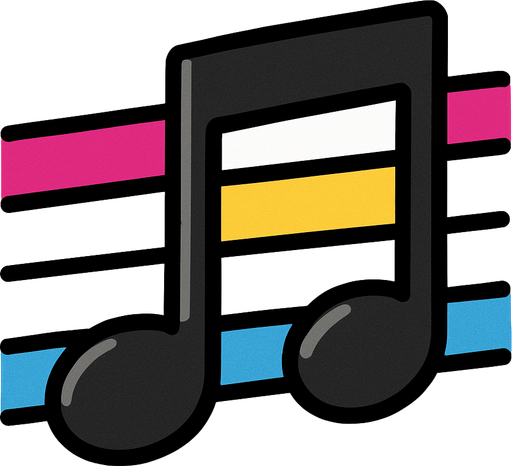 2D muzik notasi.
In-Game asset.  2d.  High contrast.  No shadows