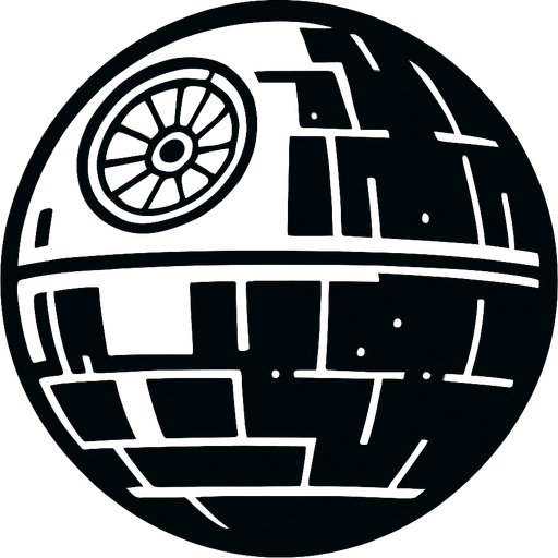 death star.
In-Game asset.  2d.  High contrast.  No shadows
