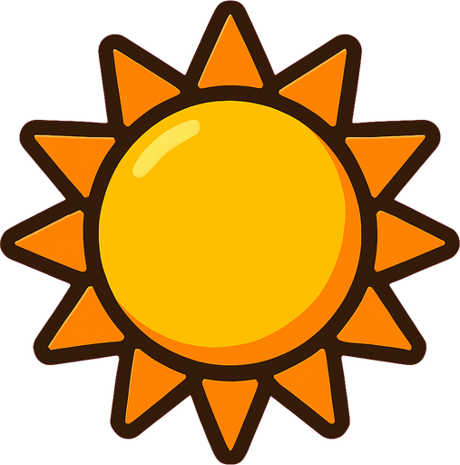 oyunlardaki güneş.
In-Game asset.  2d.  High contrast.  No shadows