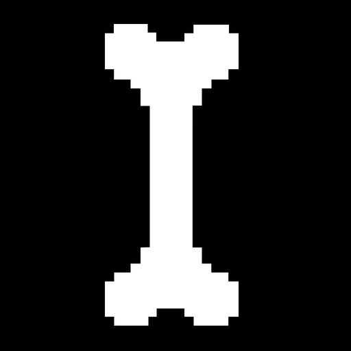 white bone undertale.
In-Game asset.  2d.  High contrast.  No shadows