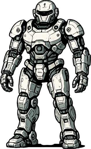 robot.
In-Game asset.  2d.  High contrast.  No shadows. realistic