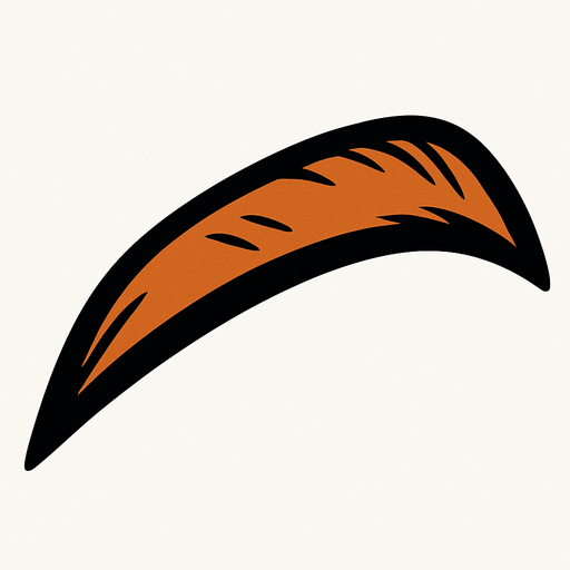 eyebrow.
In-Game asset.  2d.  High contrast.  No shadows. comic. cartoon
