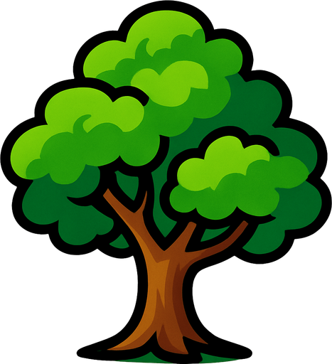 2d tree.
In-Game asset.  2d.  High contrast.  No shadows