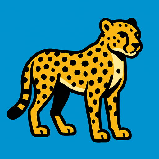 Cheetah.
In-Game asset.  2d.  High contrast.  No shadows