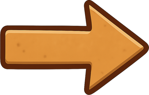 Sağ ok. No background. Transparent background. Blank background. No shadows. 2d. In-Game asset. flat