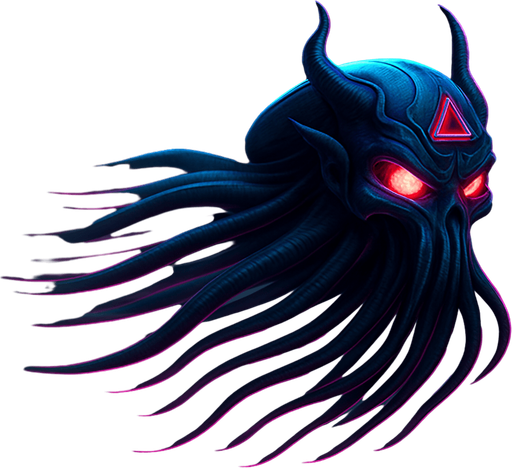 Suspended midair, flying fast, tentacles behind, fully in frame no edges cut off