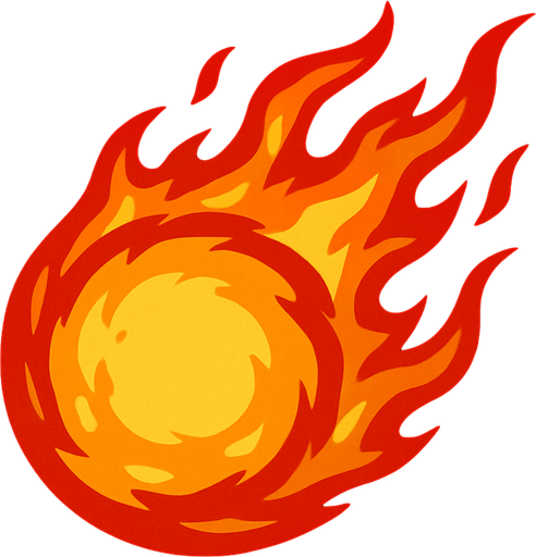 fire ball.
In-Game asset.  2d.  High contrast.  No shadows