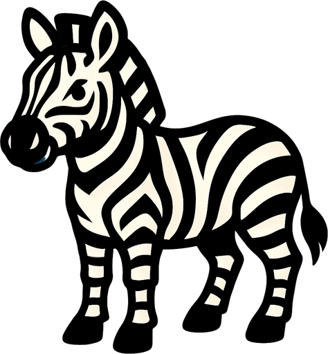 Zebra.
In-Game asset.  2d.  High contrast.  No shadows
