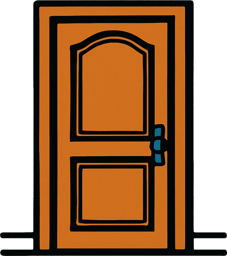 The door.
In-Game asset.  2d.  High contrast.  No shadows