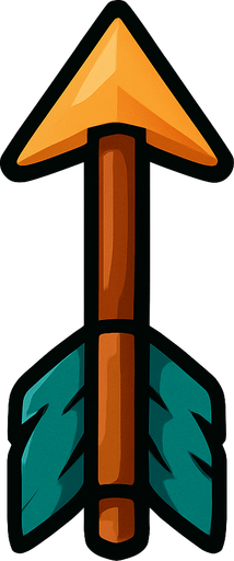 חץ של קשת פונה כלפי מעלה.
In-Game asset.  2d.  High contrast.  No shadows