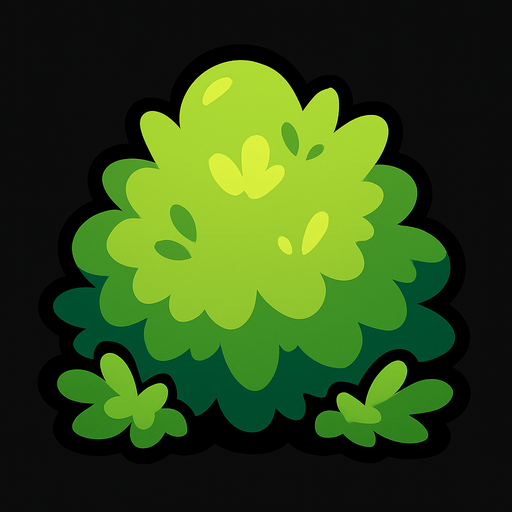 Bush.
In-Game asset.  2d.  High contrast.  No shadows