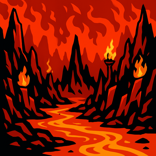 a hell back ground.
In-Game asset.  2d.  High contrast.  No shadows