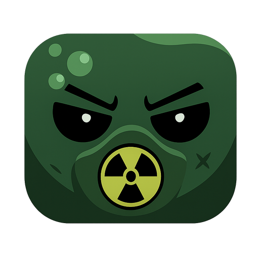 Bunun hiç birşey ni değiştirme sadece rengini koyu yeşil ve açık yeşil nükleer işareti koy ve arkaplanı olmasın