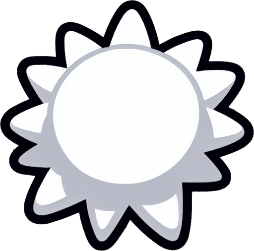 Simple Cartoon Christmas particle. White. 
Single Game Texture. In-Game asset. 2d. Blank background. High contrast. No shadows.