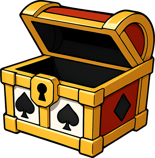 This chest with the top open and nothing inside.