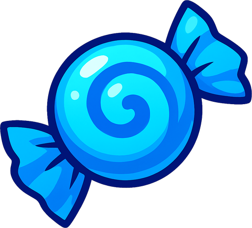 blue candy.
In-Game asset.  2d.  High contrast.  No shadows