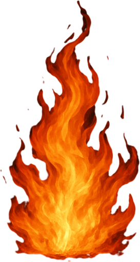 Ateş, gerçekçi, yazısız.
In-Game asset.  2d.  High contrast.  No shadows