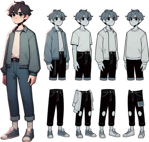 Redesigned Main Player Character: A Regular Person Hero

Concept: Transform the character into a relatable, everyday individual who embarks on a journey of self-discovery. This character is not a conventional “hero” but rather someone with hidden potential, embodying the player’s own struggles and aspirations.

Physical Features:
	1.	Body Shape:
	•	Average build, neither overly athletic nor weak, to reflect an everyman/everywoman persona.
	•	Slightly hunched posture at the start of the game to symbolize self-doubt, which straightens as they grow through the levels.
	2.	Facial Features:
	•	Soft, approachable features with expressive eyes that show vulnerability, determination, and growth.
	•	A simple hairstyle, slightly tousled, to give a casual, relatable vibe.
	3.	Clothing:
	•	Practical and understated: a plain t-shirt, a light jacket, jeans, and sneakers.
	•	As the character progresses, subtle changes in their outfit (like brighter colors or small glowing accents) reflect their growi.
In-Game asset. 3d. Blank background. High contrast. No shadows.