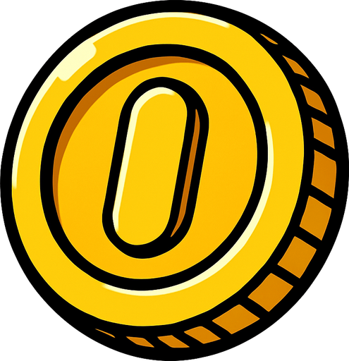 coin.
In-Game asset.  2d.  High contrast.  No shadows