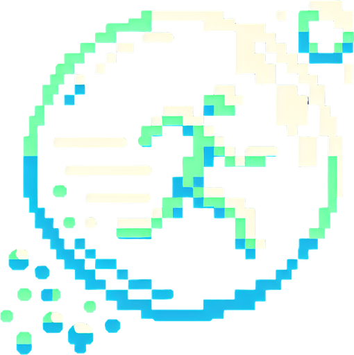 pixel art bubble with a stick figure inside of it that's dashing and add three small lines behind it in neon color..
Single Game Texture. In-Game asset. 2d. Blank background. High contrast. No shadows.