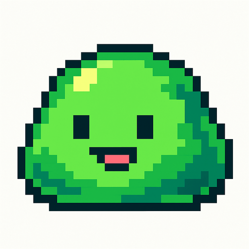 Slime pixart cute.
In-Game asset.  2d.  High contrast.  No shadows