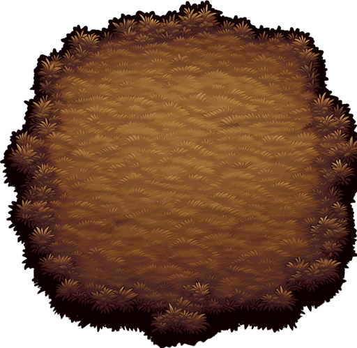 dark brown top down wide meadow.
Single Game Texture.  In-Game asset.  2d.  Blank background.  High contrast.  No shadows