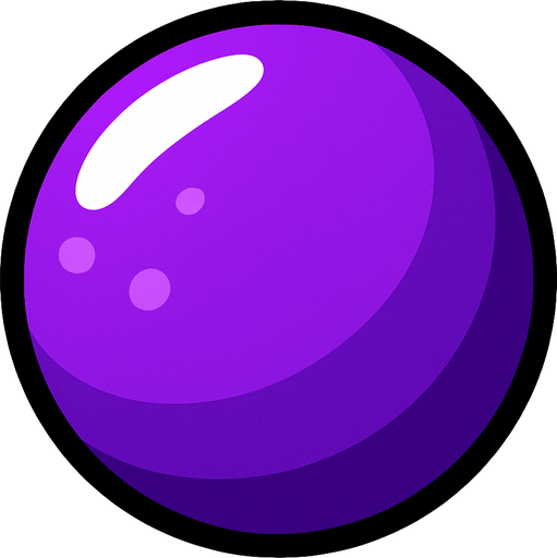 purpleBall.
In-Game asset.  2d.  High contrast.  No shadows