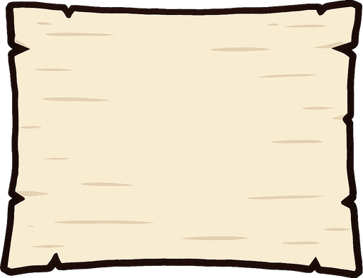 horizontal papel blanco.
In-Game asset.  2d.  High contrast.  No shadows