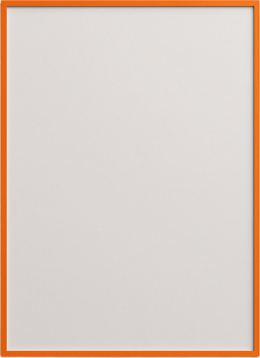 TRANSPARENT RECTANGLE WITH SINGLE LINE ORANGE FRAME, FRONT VIEW