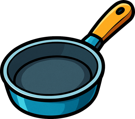 Frying pan.
In-Game asset.  2d.  High contrast.  No shadows