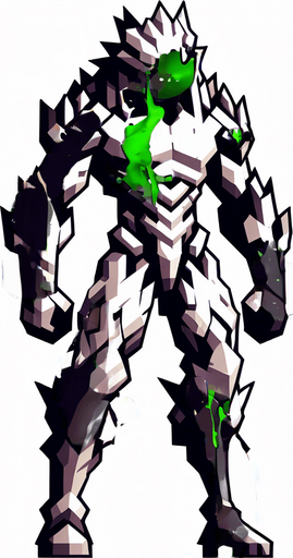 Make his body look destroyed, also make it cover with some green liquid
