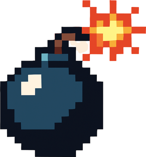 Pixel art Bomb..
In-Game asset.  High contrast.  No shadows