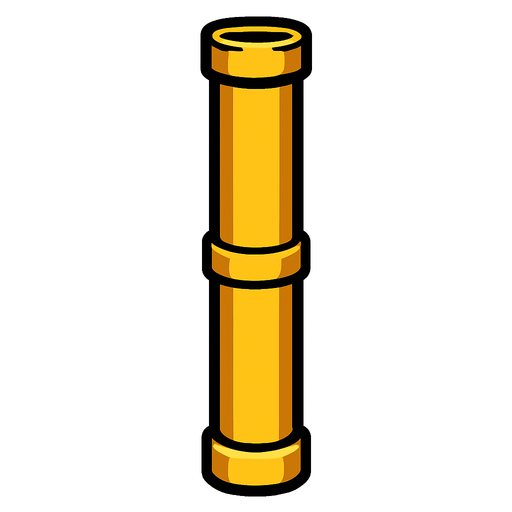 vertical long pipe.
In-Game asset.  2d.  High contrast.  No shadows