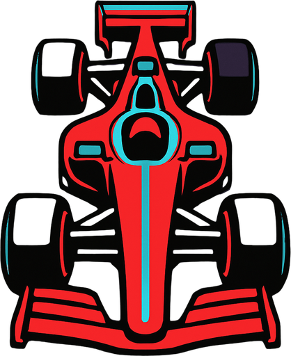 formula 1 arabası üsten çekilmiş.
In-Game asset.  2d.  High contrast.  No shadows