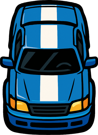 Top down car.
In-Game asset.  2d.  High contrast.  No shadows