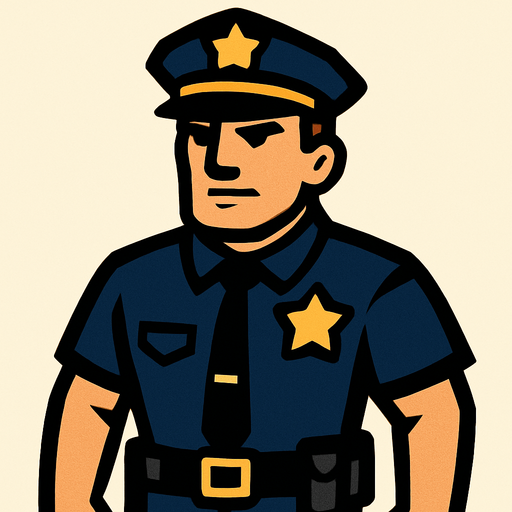 officer.
In-Game asset.  2d.  High contrast.  No shadows