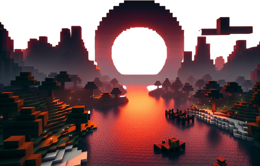 güzel minecraft arka plan gün batımı.
Single Game Texture. In-Game asset. 2d. Blank background. High contrast. No shadows.