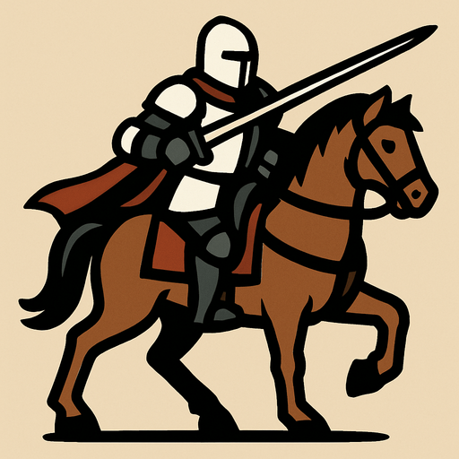 knight on horse.
In-Game asset.  2d.  High contrast.  No shadows