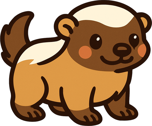 cute honey badger.
In-Game asset.  2d.  High contrast.  No shadows