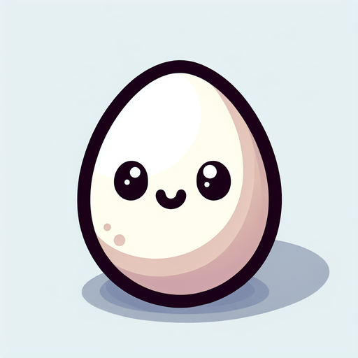 Cartoon egg.
Single Game Texture. In-Game asset. 2d. Blank background. High contrast. No shadows.
