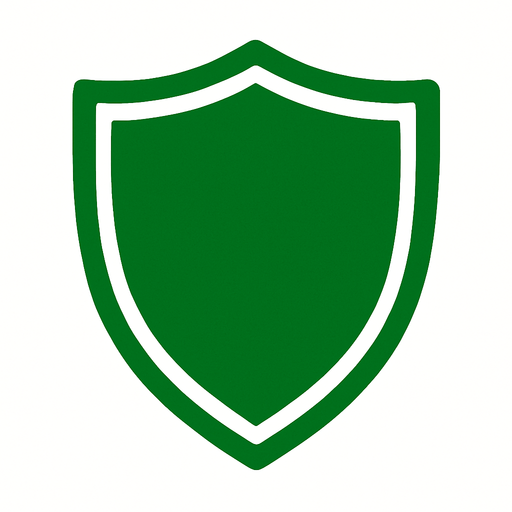 green shield.
In-Game asset.  2d.  High contrast.  No shadows