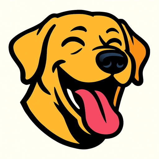 labrador laugh.
In-Game asset.  2d.  High contrast.  No shadows