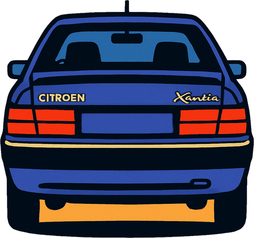 Citroen xantia arkasi ama yukaridan
In-Game asset.  2d.  High contrast.  No shadows